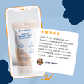 een positieve review over het spoelzout en het positieve effect hiervan