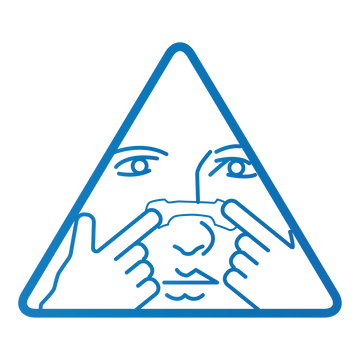 Stap 3: Druk de Comformidable neusstrip stevig aan door 10 seconden over de strip te wrijven.