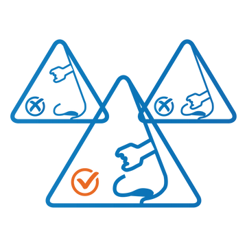 Stap 2: Verwijder de beschermlaag van de Comformidable neusstrip en plaats deze voorzichtig op de neus.