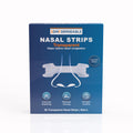 Voorkant van de Comformidable nasal strips transparant  verpakking met 50 strips