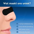een infographic met daarop de tekst: Wat maakt ons uniek? en hierbij 4 punten zoals: transpiratiebestendig, extra sterk, blijft beter zitten en stijfvol & discreet ontwerp.