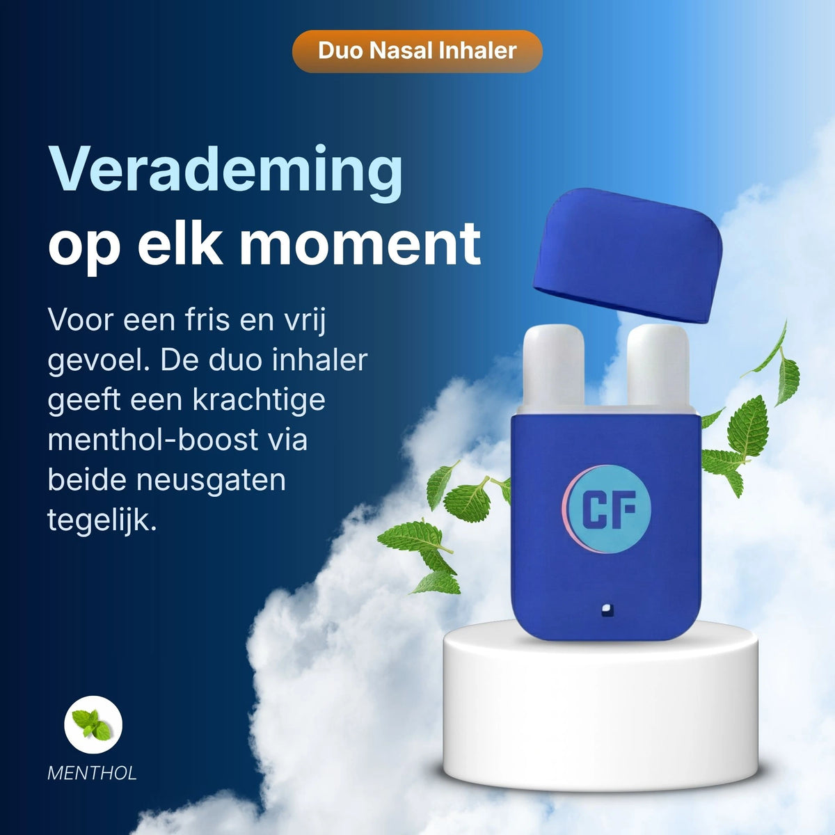 Duo Nebulized Inhaler Duo Nasal Inhaler met Menthol | Aromatherapie Onderweg | Comformidable