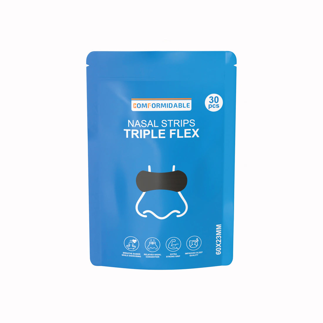 blauwe Comformidable zwarte neusstrips verpakking met 30 stuks