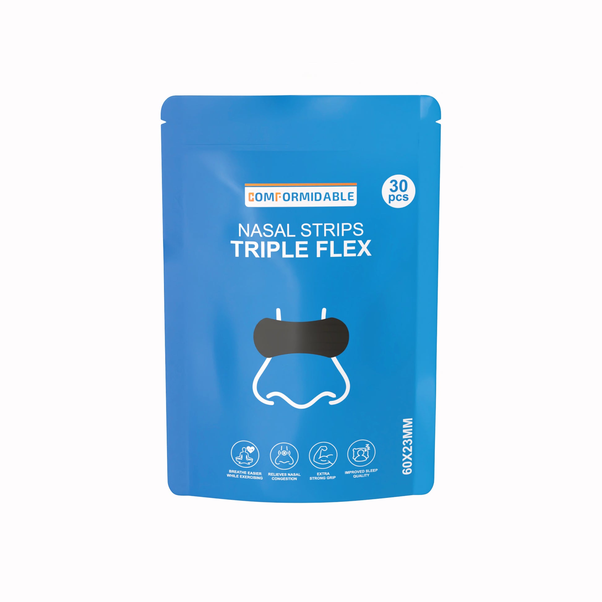 blauwe Comformidable zwarte neusstrips verpakking met 30 stuks