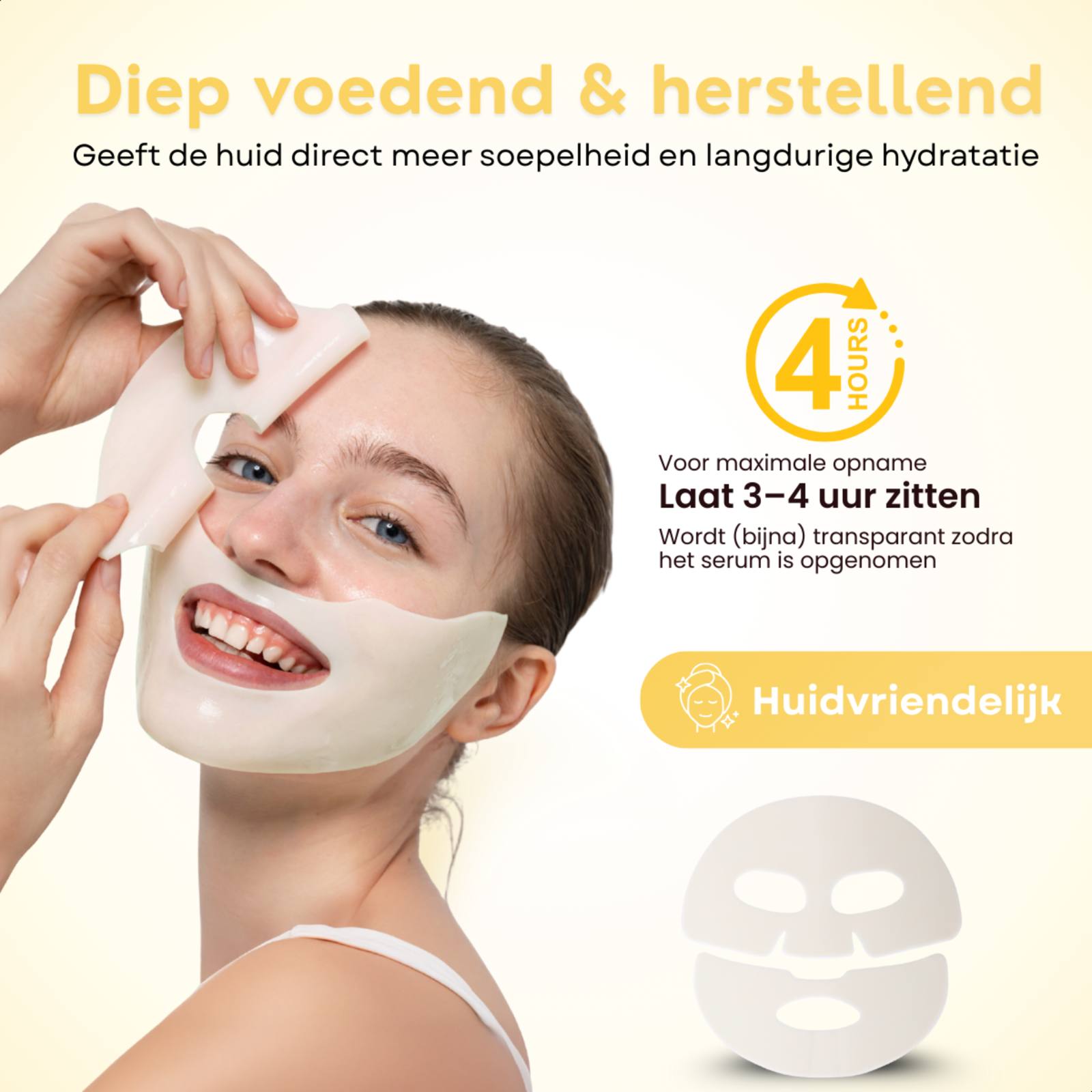 collagen-mask-diep-voedend-3-4-uur.jpg: Collagen gezichtsmasker dat diep voedt en tot drie à vier uur gedragen wordt.