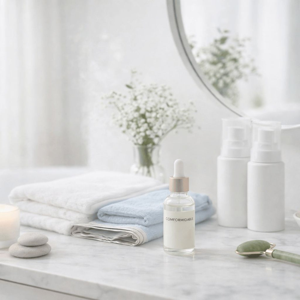 Comformidable Skincare assortiment met gezichtsmaskers en verzorgingsproducten voor een stralende huid.