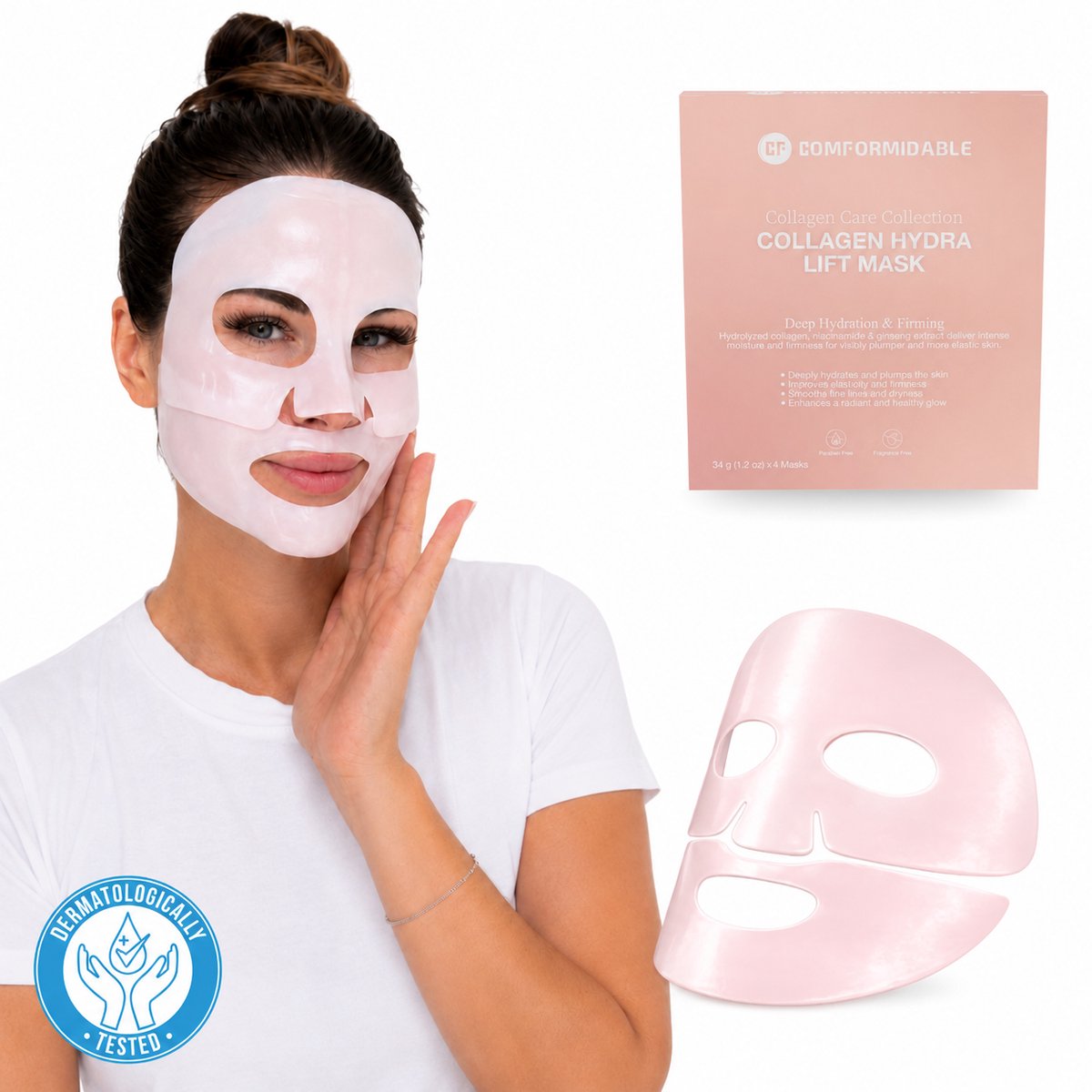Comformidable® Collageen Maskers Trio – Hydra Lift, Calm Balance & Glow Boost (12 maskers)